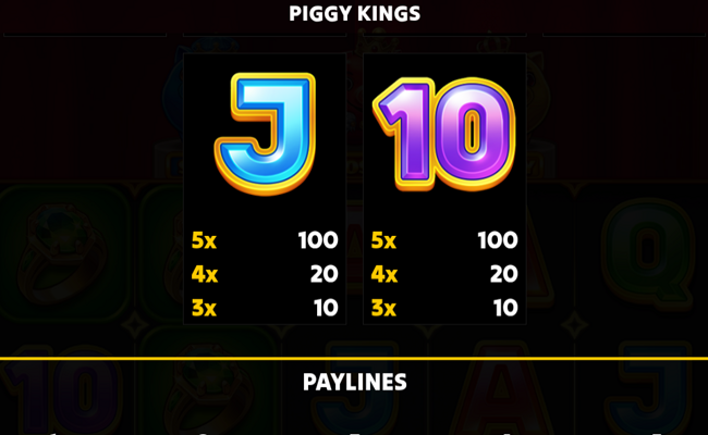 piggy kings paytable 3