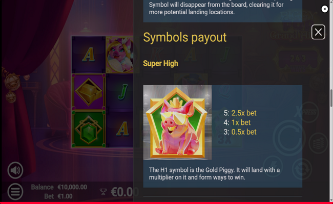 piggy pop grand affair paytable 1