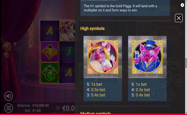 piggy pop grand affair paytable 2