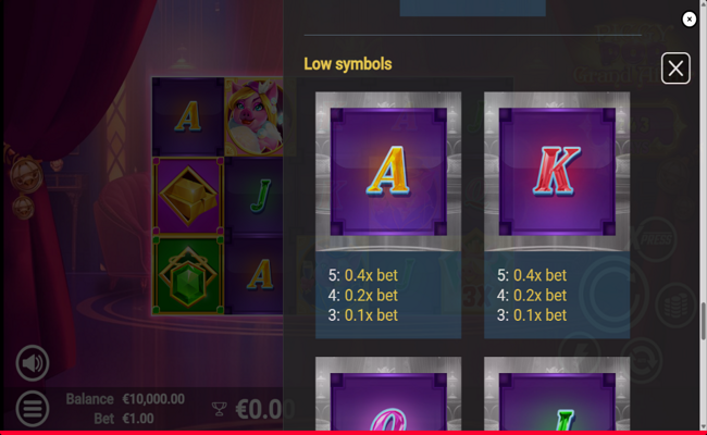 piggy pop grand affair paytable 6