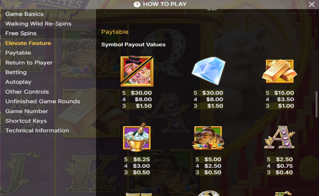 piggy riches 3 hog heaven paytable 1