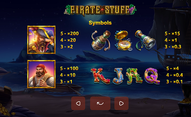 pirate stuff paytable