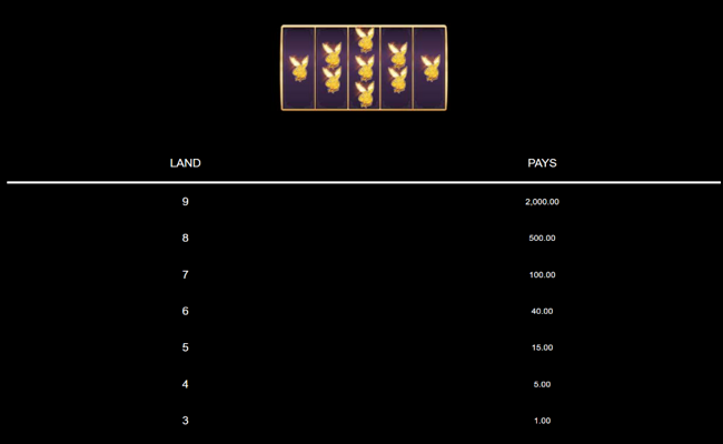 playboy fortunes king millions paytable1