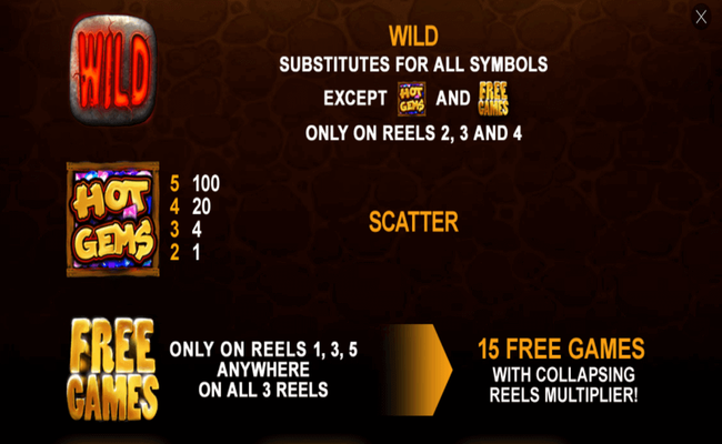 playtech hot gems paytable