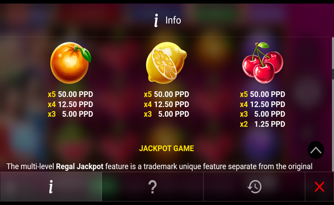 pome race 20 paytable 4