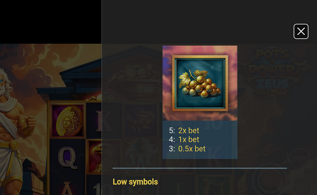 pots of power zeus paytable 3