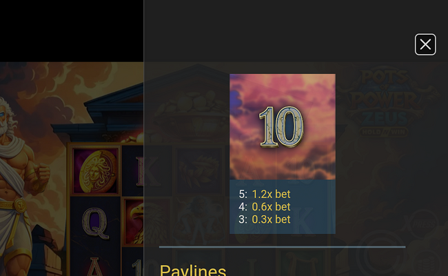 pots of power zeus paytable 6