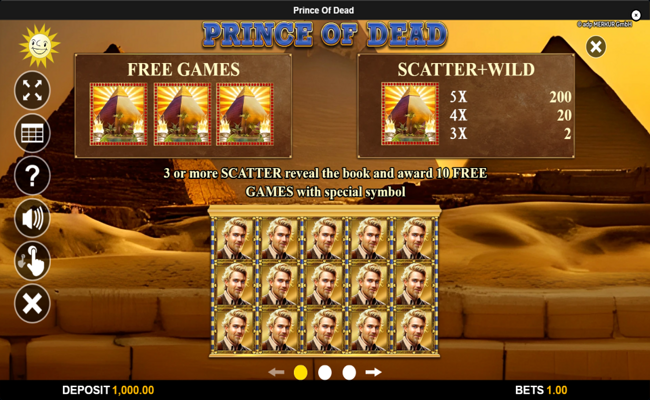 prince of dead paytable 1