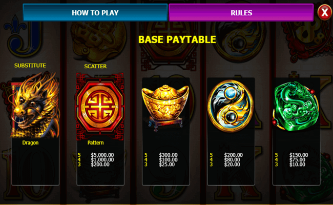 prosperity dragon paytable