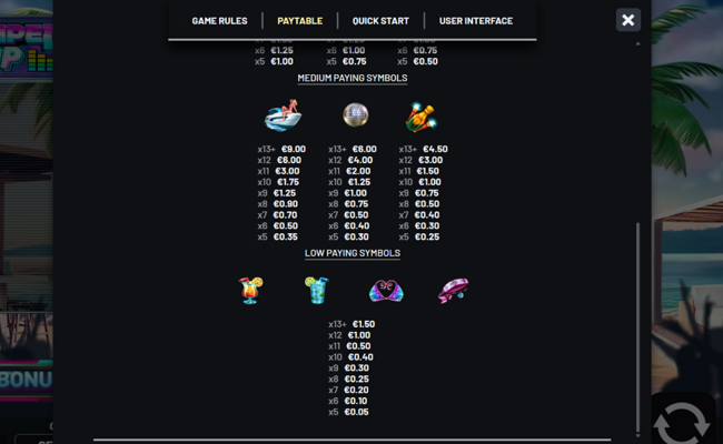 pumped up paytable 2