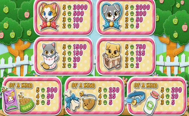 purrfect pets paytable 2