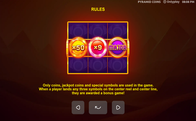 pyramid coins paytable