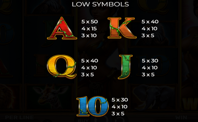 queen of beasts paytable 2