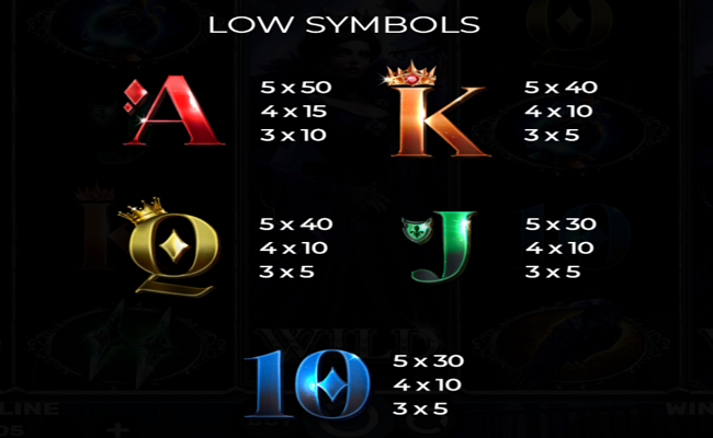 queen of shadows paytable 2