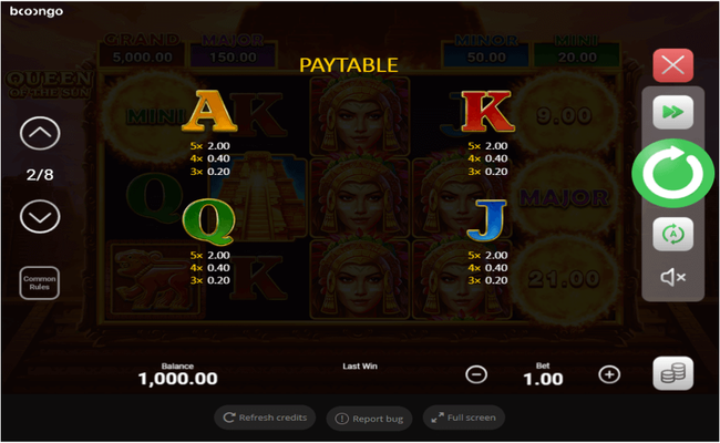 queen of the sun paytable2