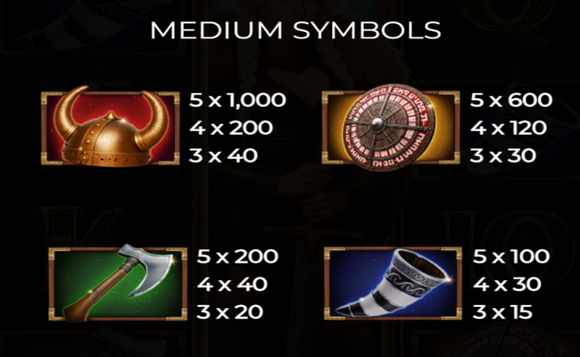 queen of valhalla paytable 1