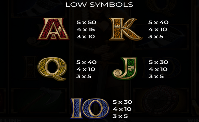 queen of valhalla paytable 2