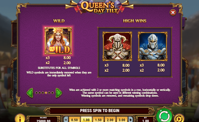 queens day tilt paytable 1