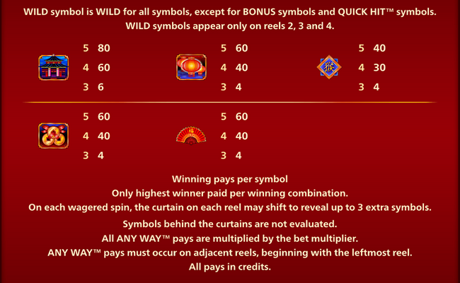 quick hit ultra pays monkeys fortune paytable 1