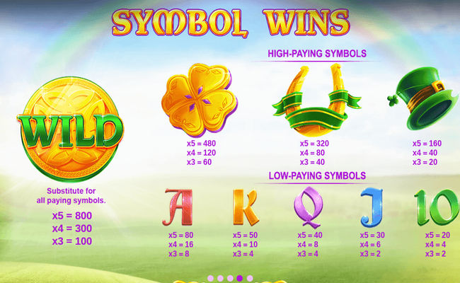rainbow jackpots paytable