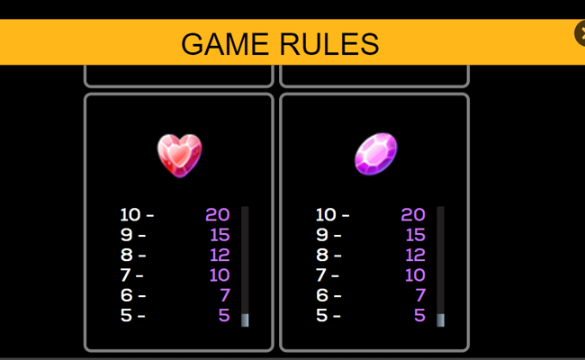 rainbow trinkets paytable 4