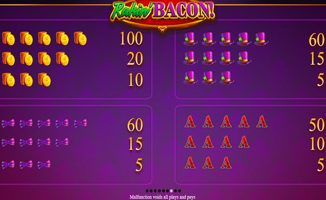 rakin bacon paytable 2