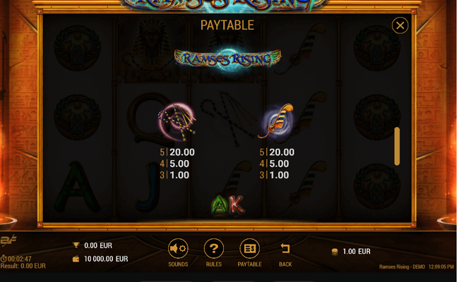 ramses rising paytable3