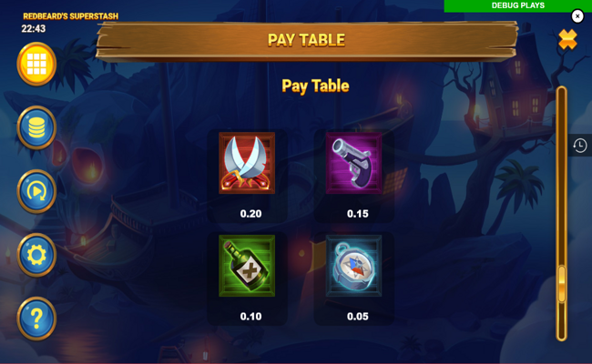 redbeards superstash paytable