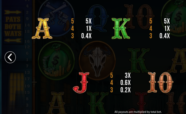 reel sheriff paytable 5