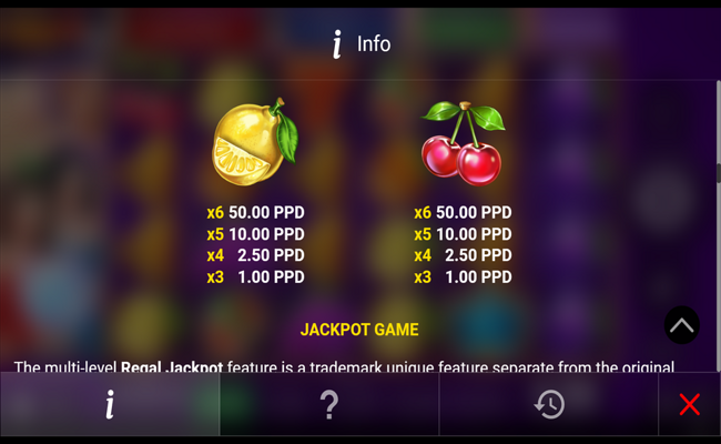 regal spins 40 6 paytable 4