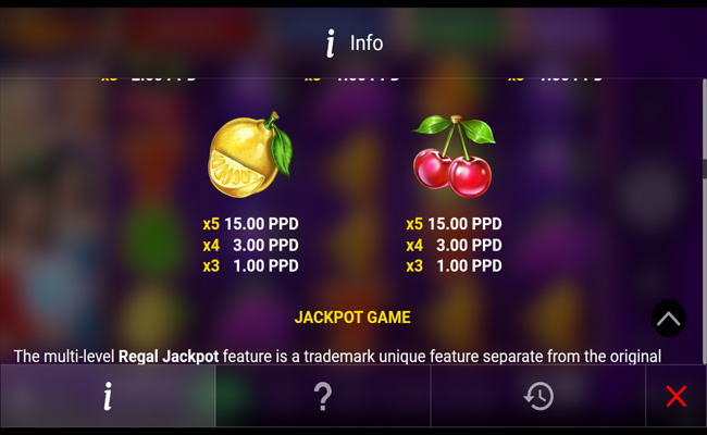 regal spins 40 paytable 4