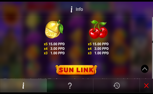 regal spins 40 sun link paytable 4