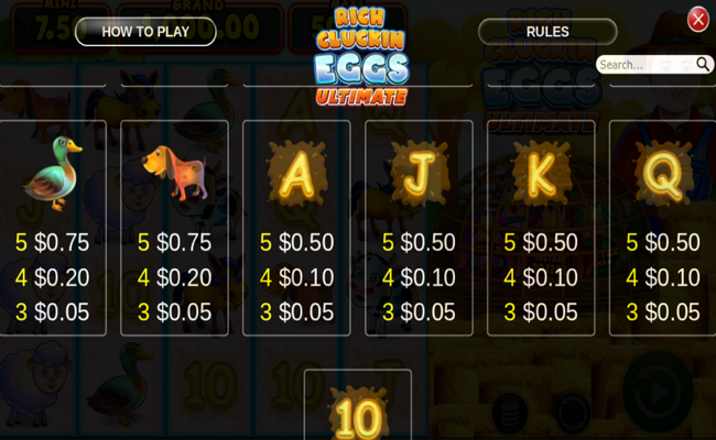 rich cluckin eggs ultimate paytable 2