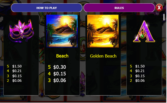 rio riches paytable2
