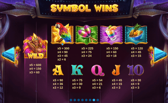rio stars paytable