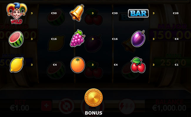 roaring coins paytable
