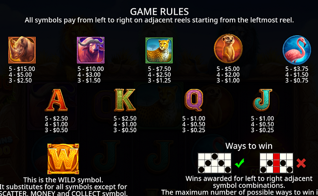roaring lions brasil jackpot paytable