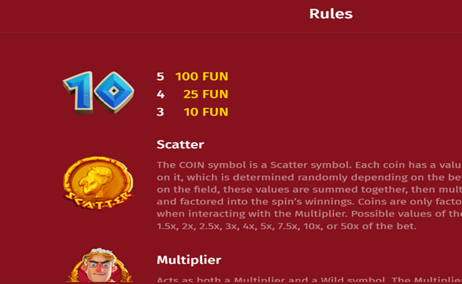 roman coin paytable 3