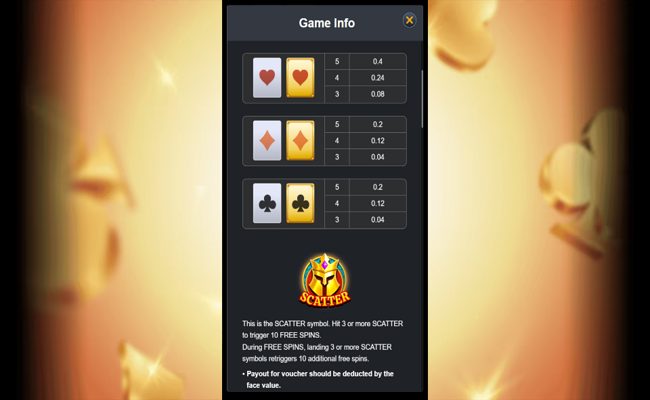 royal ace paytable 2