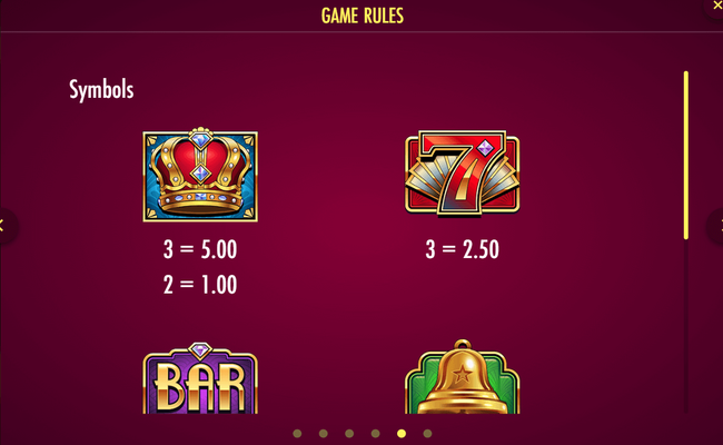 royal gold paytable
