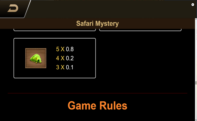 safari mystery paytable 3