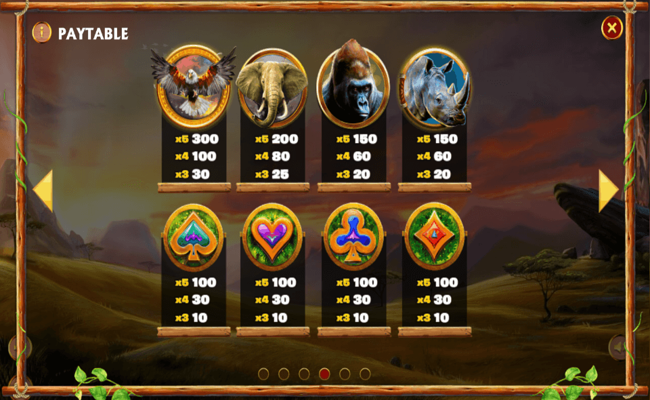 safari stampede paytable 1