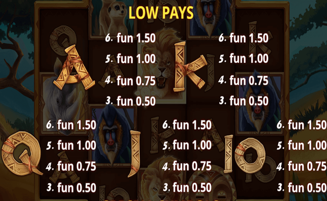 safari sun paytable 2