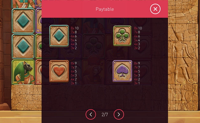 sands of destiny paytable 2