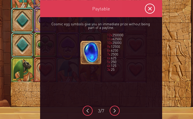 sands of destiny paytable 3
