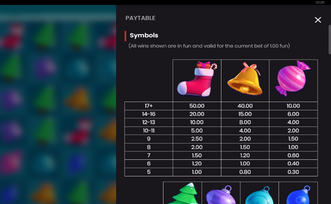 santa hopper paytable 1
