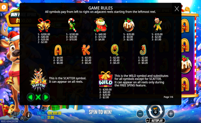 santas slay paytable 1