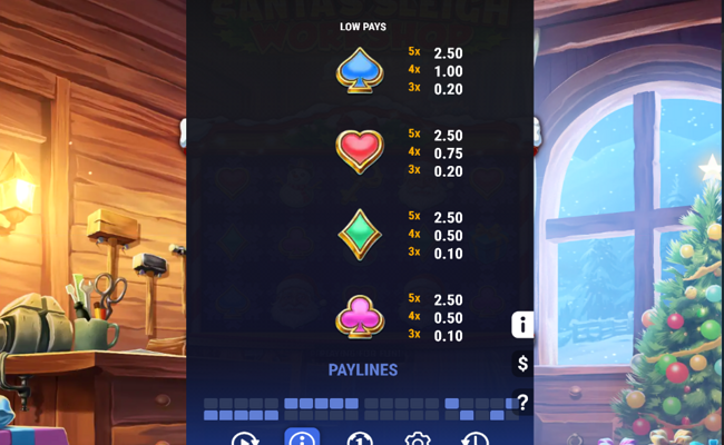 santas sleigh workshop paytable 2