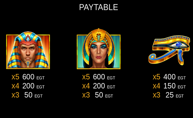 secrets of cairo paytable2