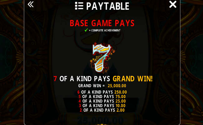 seven 7s paytable